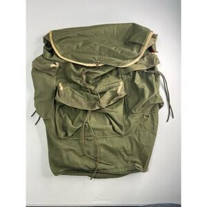 Vintage Del Campo Military Rucksack Pack Bag Olive No Straps